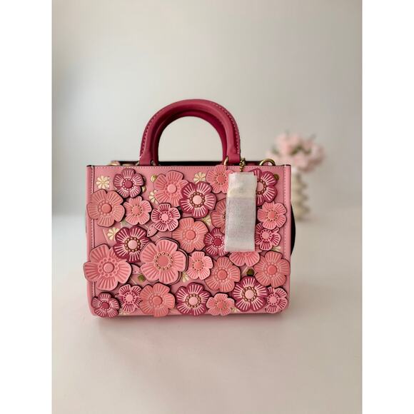 Coach Rogue Bag 25 In Colorblock With Bubblegum Pink Tea Rose NWOT - Picture 3 of 14